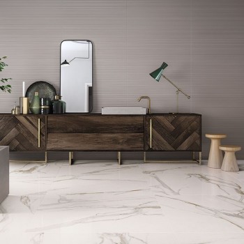 Керамогранит 280x120 Calacatta Gold Lap Elements Lux лаппатированная бежевый мрамор Keope Ceramiche