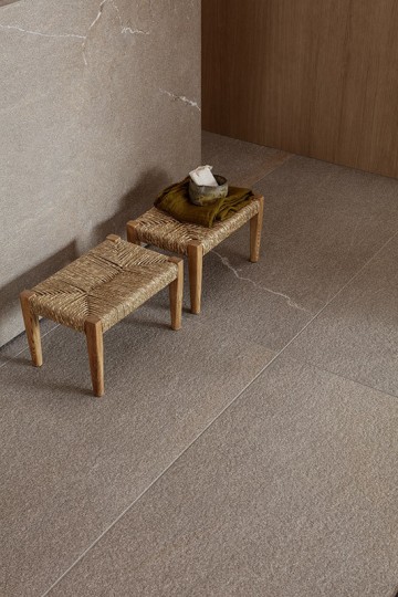 Керамогранит 280x120 Stone Flamed Rt Piasentina матовая серый камень 6мм Kronos