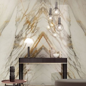 Керамогранит 280x120 Golden Borg Chain B Lev Synestesia полированная бежевый мрамор Lea Ceramiche