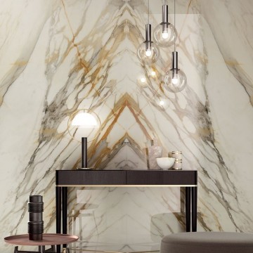 Керамогранит 280x120 Golden Borg Chain B Lev Synestesia полированная бежевый мрамор Lea Ceramiche