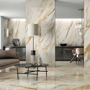 Керамогранит 120x120 Golden Borg Levigato Synestesia полированная бежевый мрамор Lea Ceramiche