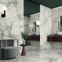 Керамогранит 280x120 Calacatta Emerald Smooth Synestesia матовая зеленый мрамор Lea Ceramiche