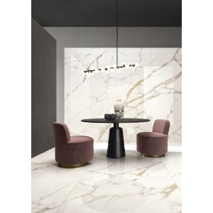 Керамогранит 260x120 Calacatta Oro Touch Slimtech Delight матовая, неполированная бежевый мрамор Lea Ceramiche