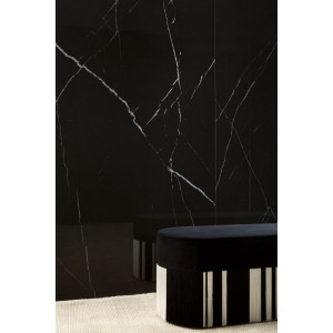 Керамогранит 260x120 Marquina Nero Touch Slimtech Delight матовая черный мрамор 6мм Lea Ceramiche