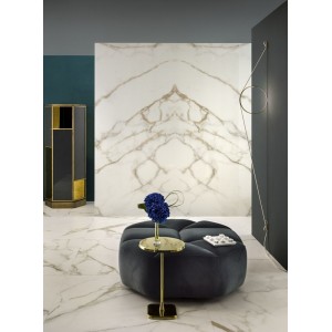 Керамогранит 260x120 Calacatta Oro Chain B Lev Slimtech Delight полированная бежевый мрамор Lea Ceramiche