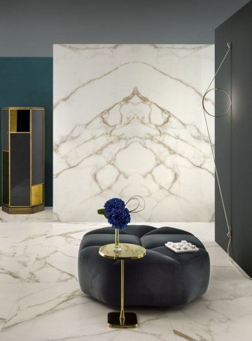 Керамогранит 260x120 Calacatta Oro Chain B Lev Slimtech Delight полированная бежевый мрамор Lea Ceramiche