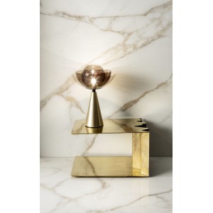 Керамогранит 260x120 Calacatta Oro Nat Slimtech Delight матовая бежевый мрамор 6мм Lea Ceramiche