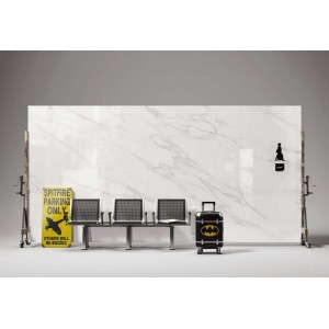 Керамогранит 320x160 Stuoiato Calacatta Lappato Marmi глянцевая, лаппатированная, полированная белый мрамор 6.5мм Level