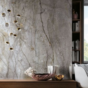 Керамогранит 80x80 Mystic Grey Lucido Cosmopolitan глянцевая коричневый камень 9мм Mirage