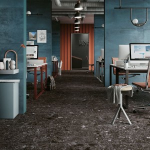 Керамогранит 60x60 Svart Structured Norr структурированная черный камень 20мм Mirage