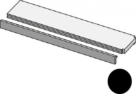 Горизонтальный профиль 300x16 Profilo In Terminale Black Mistral матовая серый  Mutina