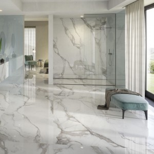 Керамогранит 120x60 Calacatta Regale Silktech Marble матовая белый мрамор Provenza