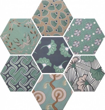 Керамогранит Cevica Good Vibes Mix Deco. Hex. матовая 15x15
