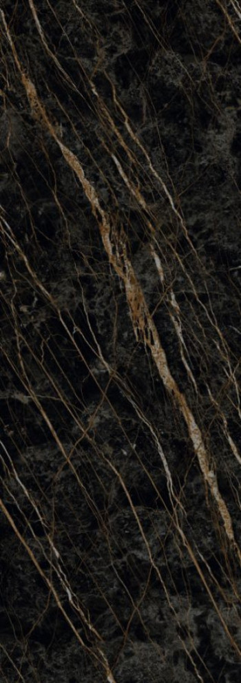 Плитка Laminam 300x100 I Naturali Noir Desir Bocciardato 5 Lamf007045 с рельефом черный мрамор 6мм