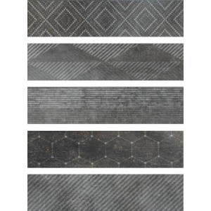 Керамогранит Cir Freeport Mix Black матовая 35x9