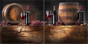 Плитка Belani 120x60 Брик панно бочки глянцевая коричневый