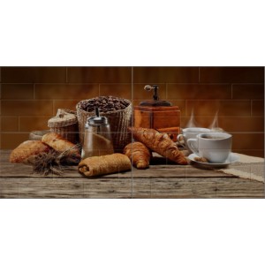 Плитка Belani 120x60 Брик панно кофе глянцевая коричневый