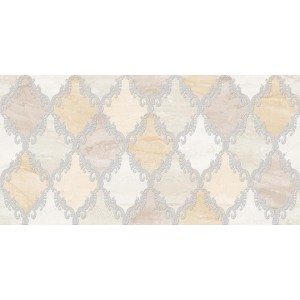 Плитка Belani 50x25 Дубай декор №3 ромбы глянцевая светло-бежевый