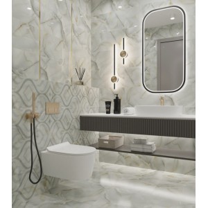 Керамогранит Тянь Шань 60x30 Меоланс TP3665H мрамор светло-серый глянцевая 9мм