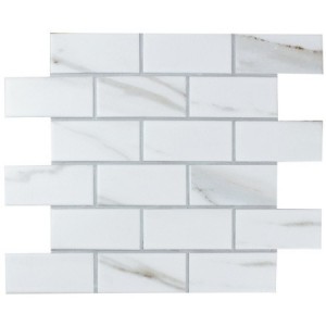 Мозаика Bonaparte 30x29 7мм Brick Calacatta Gold 45*95 белый