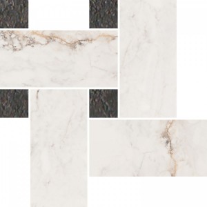 Мозаика 26x21 Cr. Pisa Malla Twisted Gold глянцевая Pamesa