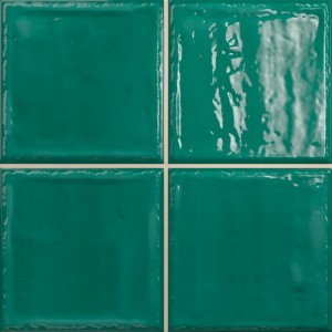 Плитка Dar Ceramics 20x20 настенная Noa Emerald гладкая + рельефная глянцевая зелено-синий