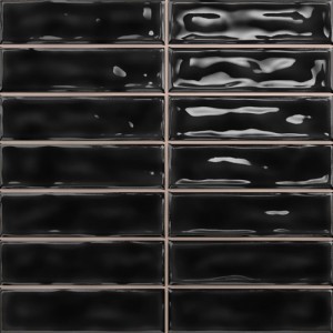 Плитка Dar Ceramics 20x20 настенная Sticks Black гладкая + рельефная глянцевая черный