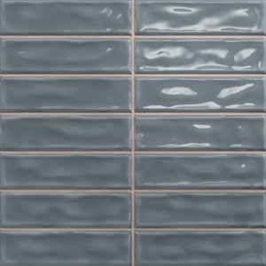 Плитка Dar Ceramics 20x20 настенная Sticks Blue Mist гладкая + рельефная глянцевая серый