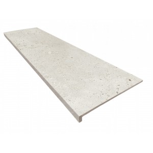 Монолитная ступень Exagres 120x33 Litos Artico Кантиковая R12/с противоскользящая светло-бежевый 12мм