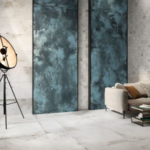 Керамогранит 80x40 Navy Rt Alchemy матовая сине-черный камень Caesar