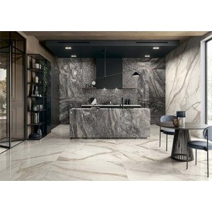 Керамогранит 120x60 Golden White Anima Futura матовая бежевый мрамор Caesar