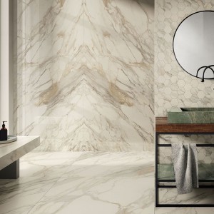 Керамогранит 278x120 Macchia Aperta Faccia A Apuan Gold Luc Rt Anima Ever полированная серый мрамор Caesar