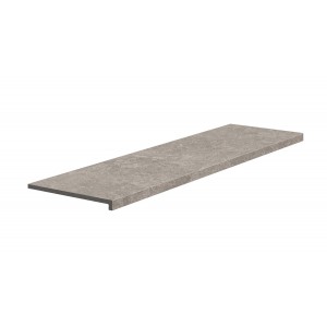 Монолитная ступень Exagres 120x33 Bedford Pearl Кантиковая R12/C противоскользящая серый светлый 12мм