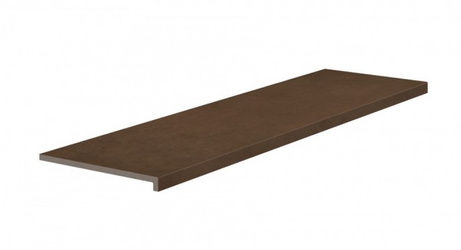 Монолитная ступень Exagres 120x33 Cosmos 636 Corten Кантиковая R11/C противоскользящая коричневый 12мм