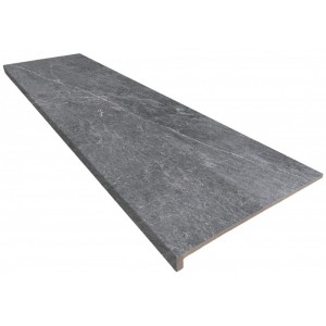 Монолитная ступень Kerastep 120x33 Marble 441 Ceniza Кантиковая R9 противоскользящая серый темный 12мм
