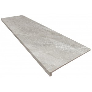 Монолитная ступень Kerastep 120x33 Marble 436 Arian Кантиковая R12/С противоскользящая серый светлый 12мм