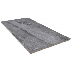 Керамогранитная плитка напольная Kerastep 67x33 Marble 441 Ceniza R9 противоскользящая серый темный 10мм