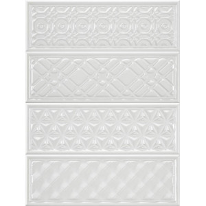 Плитка Heralgi декор 30x10 Dec Geometry Blanco Garden глянцевая