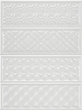 Плитка Heralgi декор 30x10 Dec Geometry Blanco Garden глянцевая