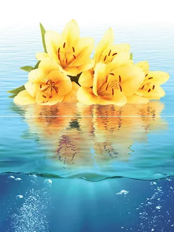 Плитка Муза-Керамика 40x30 панно P2-2 flowers P2-2D240 из 2-х плиток Ocean Flowers глянцевая глазурованная