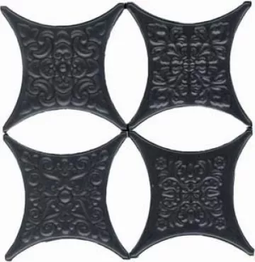 Плитка Hispania вставка 7x7 Estrella Set Negro 4pzs Core матовая