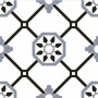 Керамогранит Mijares - Cerlat 23x23 напольная Alba 22 Azul гладкая матовая бело-черно-голубой