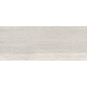 Плитка настенная Krion 150x60 Taranto Bianco Stripe матовый под травертин белый 12.5мм 100371169