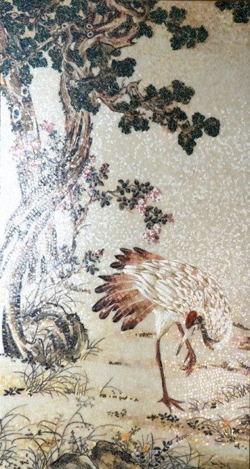 Панно 300x120 Журавль И Собака бежевый  4мм Art Natura