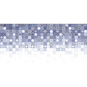 Плитка Cersanit 44x20 декофон облицовочная рельеф многоцветный HAG451D Hammam Blue глянцевая глазурованная