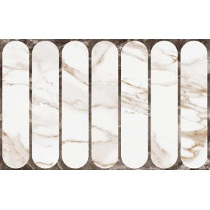Плитка Gracia Ceramica 40x25 Kapella настенная Капелла белый низ 03 рельеф глянцевая бежевый
