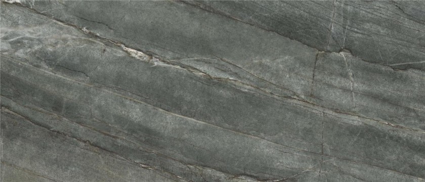 Керамогранит 280x120 Ktl-Keratile Tiffany Emerald Mt Rect. 6Mm матовая камень черный