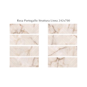 Плитка Eletto Ceramica Rosa Portogallo Struttura Linea облицовочная 70x24 глянцевая