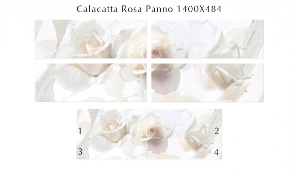 Плитка Eletto Ceramica Calacatta Rosa панно 140x48 глянцевая