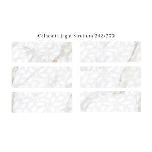 Плитка Eletto Ceramica Calacatta Light Struttura облицовочная 70x24 глянцевая